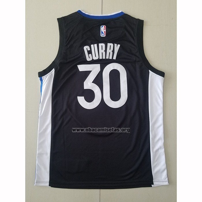 Camiseta Golden State Warriors Stephen Curry NO 30 Ciudad Negro